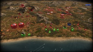When zoomed out, units are represented as various tokens, as one might find on an old commander's map of a battlefield.  A nice touch. 