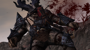 Hawke finishes off the ogre in a spectularly bloody fashion.  But that isn't quite how it happened.  